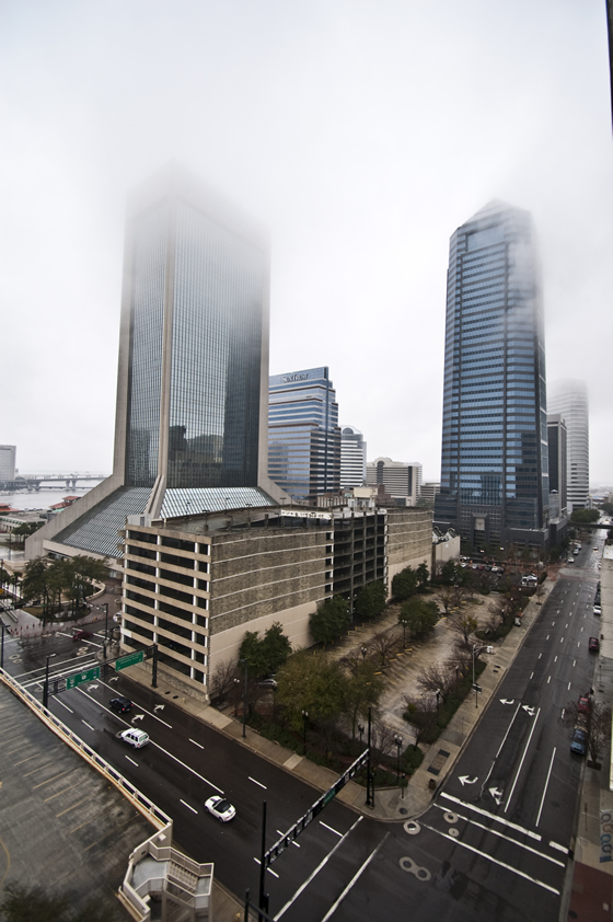 Rainy downtown Jacksonville, perfect weather for some lab work bspeed
