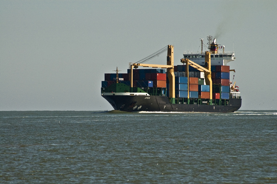 Container ship entering the Amelia River Container ship entering the Amelia River